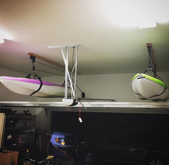 Above Garage Door Kayak Storage