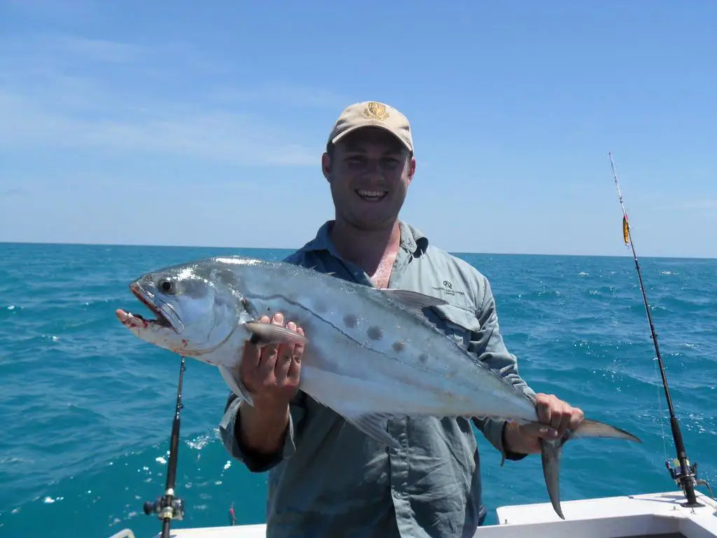 Russ Egan Fishing Expert catching a Queenfish