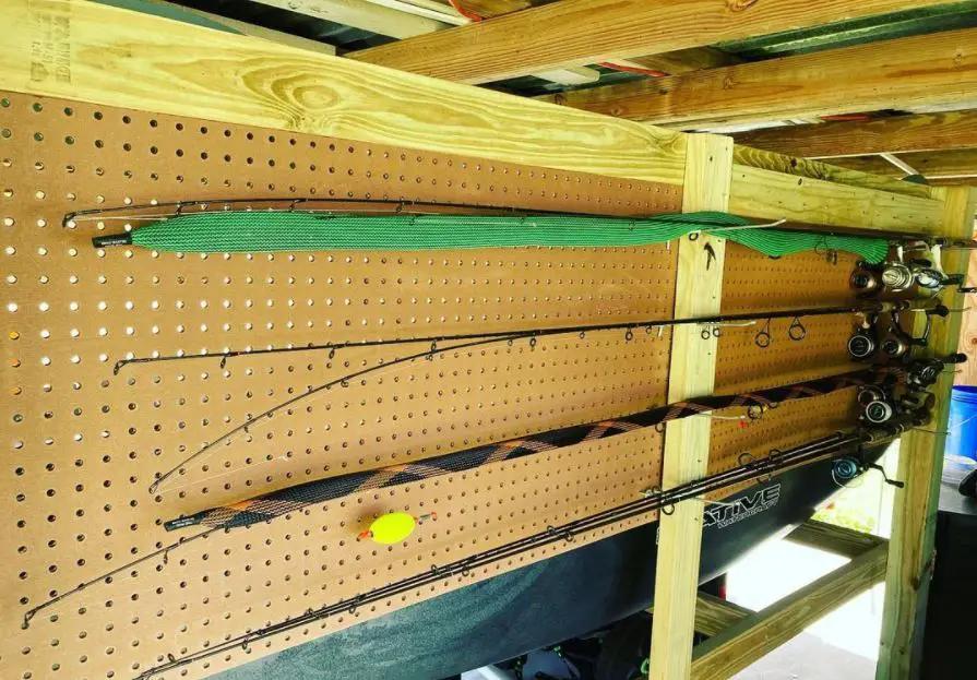 Fishing Rod Storage Pegboard