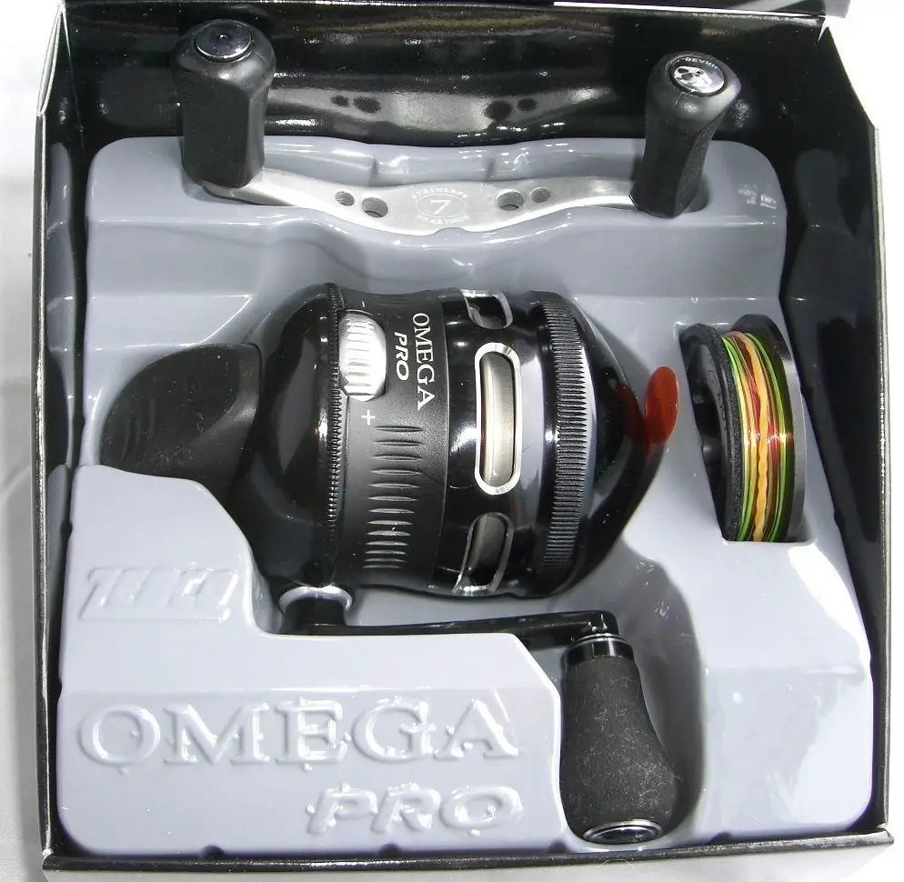 My Zebco Omega Pro Spincast Reel in a box