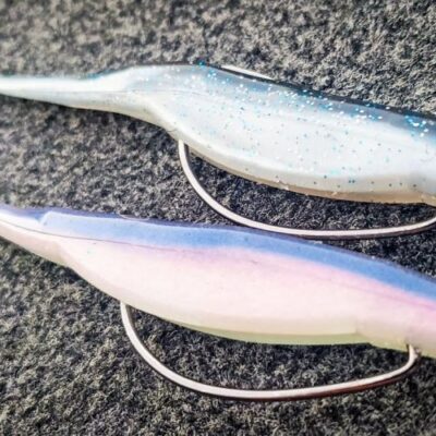 two bass fluke rig next to each other