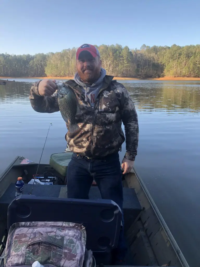 Donny Karr with a Black Crappie from his Boat