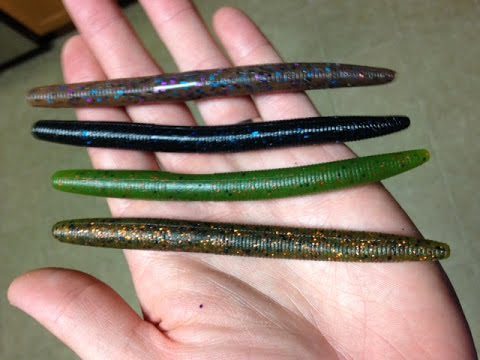 four senko worms held up in hand