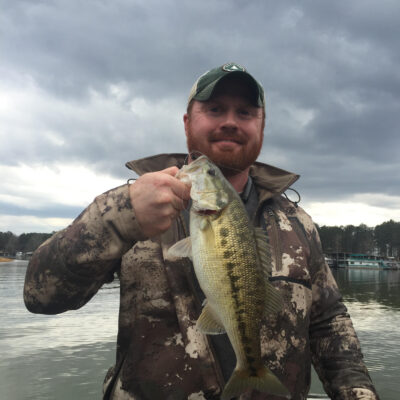 Donny karr holding a spotted bass caught at Allatoona