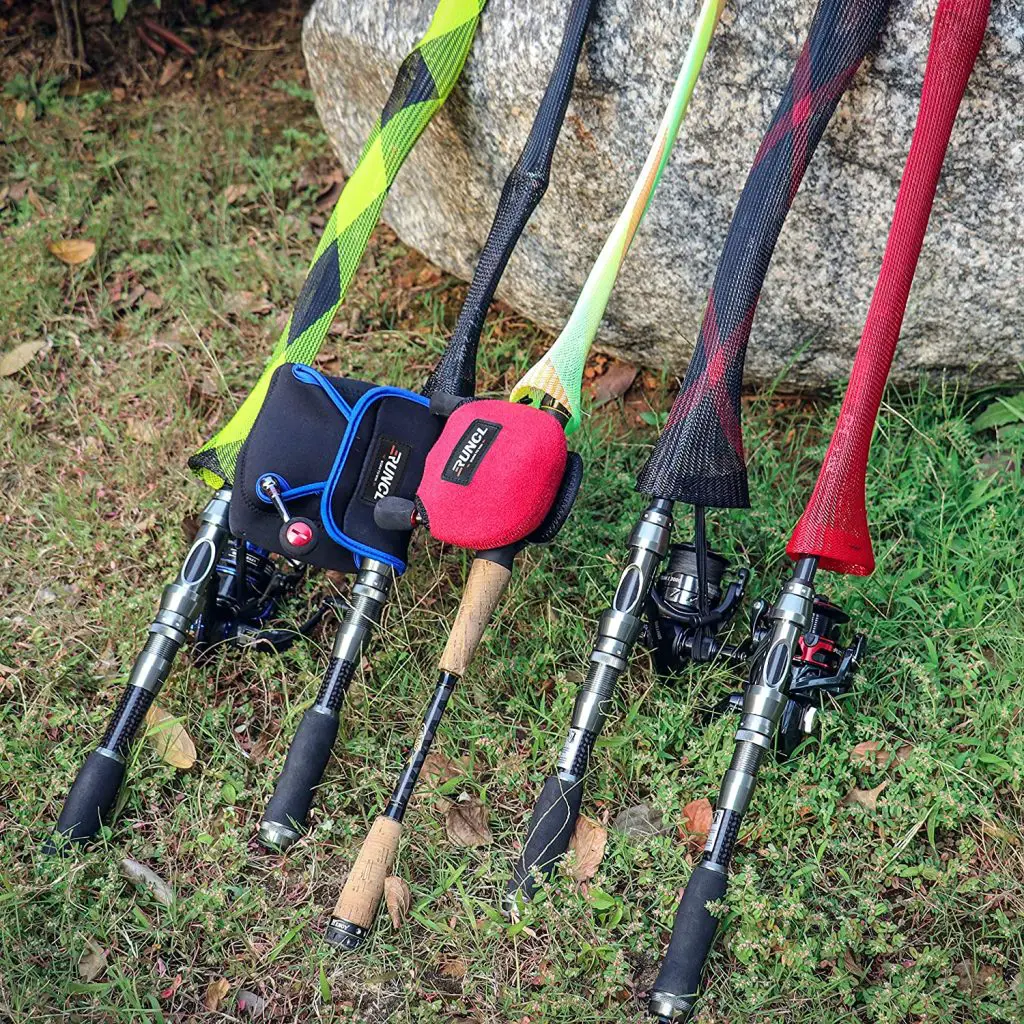 5 different types of fishing rods in rod sleeves