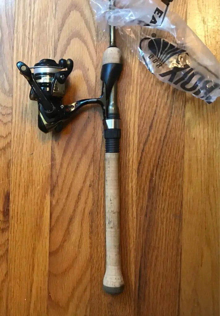 close up of the st croix premier spinning rod reel seat 
