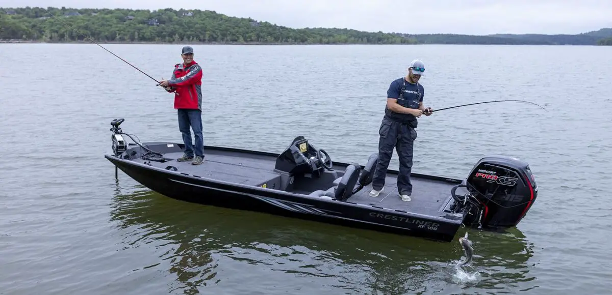 aluminum bass boat in clear conditions