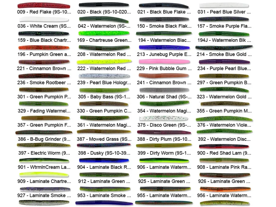 senko worm color table